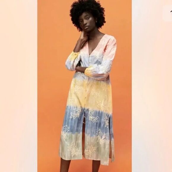 ZARA BOHO TIE DYE DRESS - Picture 3 of 8